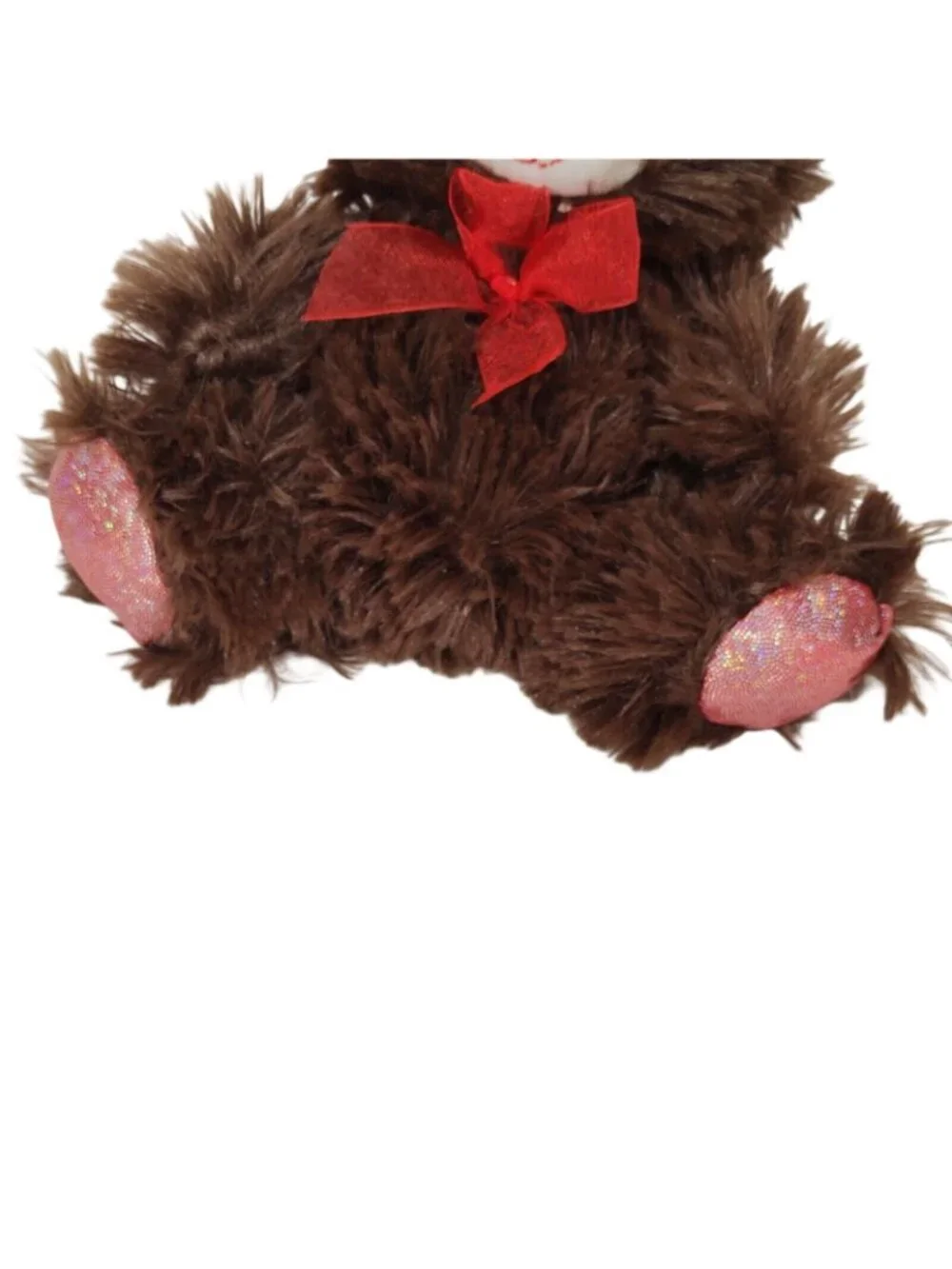 Greenbrier Brown Bear Plush Stuffed Animal Heart Nose with Glitter Ears and Feet